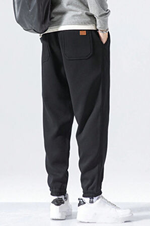 Genıus Store Erkek Eşofman İçi Polarlı Bağcıklı Bel Jogger Spor Eşofman Altı SPOR-ESF001