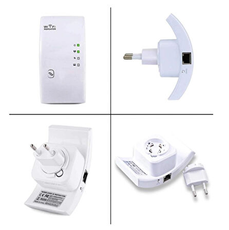 300Mbps Wi-Fi Sinyal Güçlendirici - 2.4G Wi-Fi Tekrarlayıcı Geniş Menzilli Beyaz REPEATER