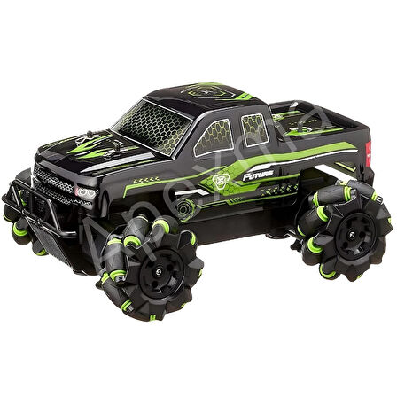 2.4GHz Uzaktan Kumandalı Yedek Şarjlı Batarya 3D LED Işıklı 4x4 Off-Road Rc Akrobat Tornado Araba Yeşil