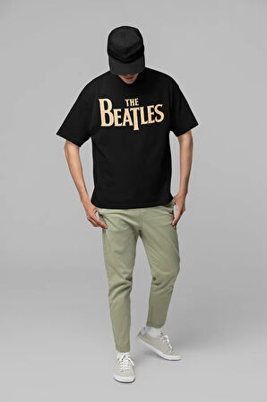 The Beatles Müzik Grubu Baskılı Unisex Oversize Tişört