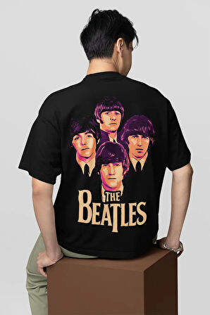 The Beatles Müzik Grubu Baskılı Unisex Oversize Tişört