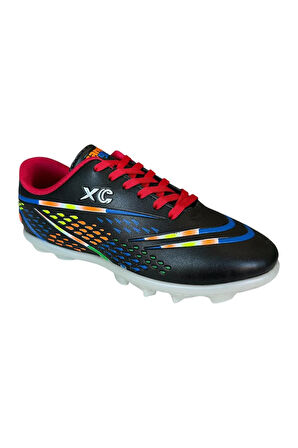 Erkek Krampon Dişli Futbol Ayakkabısı SİYAH - KIRMIZI