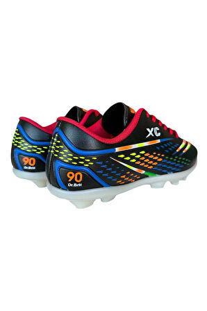 Erkek Krampon Dişli Futbol Ayakkabısı SİYAH - KIRMIZI