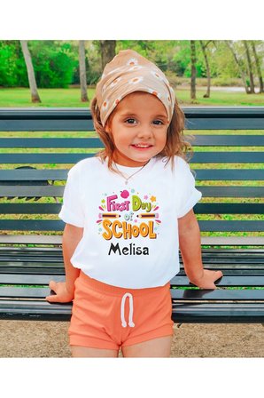 Okulun İlk Günü Tişörtü - First Day of School - Okul Tshirtü - Anaokul , Okul Öncesi , İlkokul