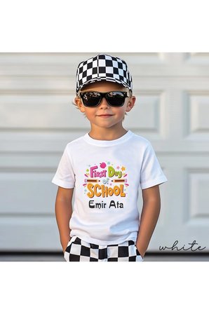 Okulun İlk Günü Tişörtü - First Day of School - Okul Tshirtü - Anaokul , Okul Öncesi , İlkokul