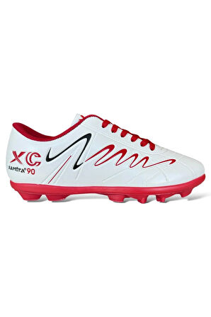 Erkek Krampon Dişli Futbol Ayakkabısı BEYAZ - KIRMIZI