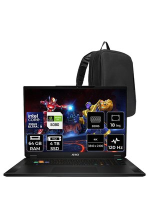 Stealth 18 HX Intel Core Ultra 9-290HX Plus RTX 5080 16GB 150W 64GB RAM 4TB SSD 18" 4K UHD+ 120Hz FreeDOS A2WI081TRP341 Gaming Laptop + PER4 Çanta