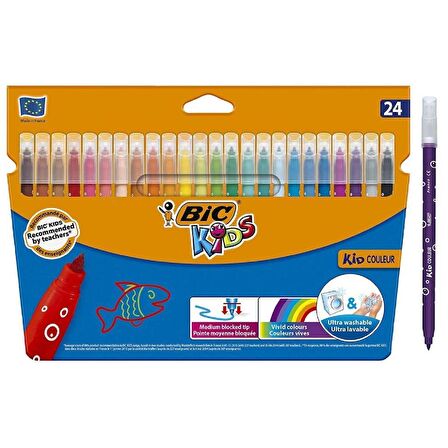 Bic Kids Kuru Boya 24 Lü +Pastel Boya 24 Lü+Keçeli Kalem 24 Lü