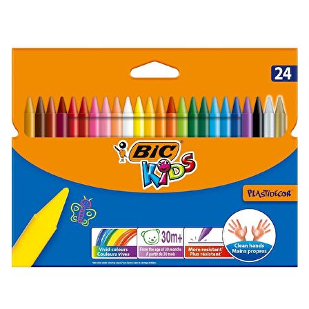 Bic Kids Kuru Boya 24 Lü +Pastel Boya 24 Lü+Keçeli Kalem 24 Lü