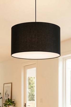 Siyah Kumaş Başlıklı Sarkıt Avize 35 CM