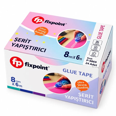 Şerit Yapıştırıcı - 6 Metre x 8 Mm - Kolay Kullanım - 1 Adet