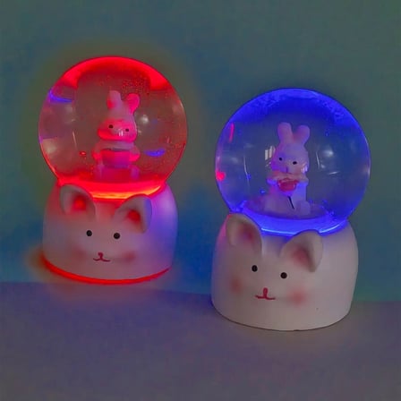 Mini Boy Tavşan Tasarımlı Işıklı Kar Küresi