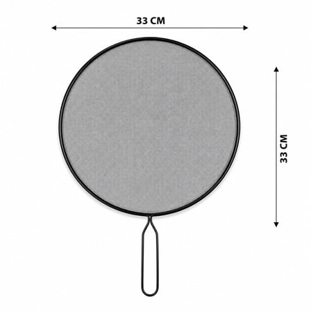 Tel Yağ Sıçratmaz - Tava Kapağı - Metal - Saplı