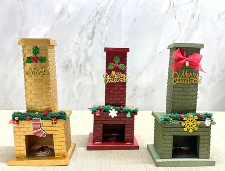 Noel Temalı Polyester Şömine Tütsülük