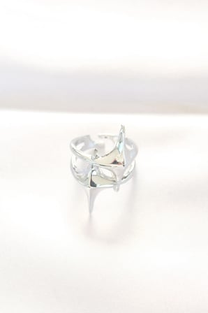 Yıldız Model Silver Renk Ayarlanabilir Yüzük TJ-BYK3143