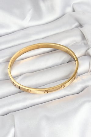 316L Çelik Gold Renk 65 mm Kadın Kelepçe Bileklik TJ-BB7912