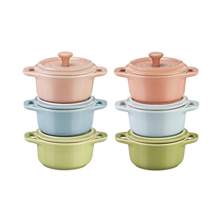 Staub Macaron Mini Cocotte Seramik Güveç Seti 6'lı