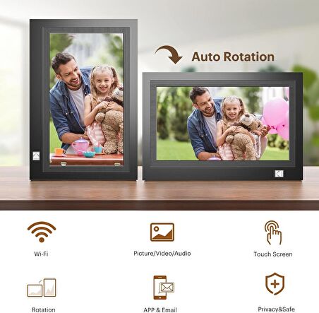 Kodak 11.6 Inc WiFi Dijital Resim Çerçevesi, 1920x1080 IPS FHD Dokunmatik Ekran