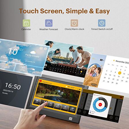 Kodak 11.6 Inc WiFi Dijital Resim Çerçevesi, 1920x1080 IPS FHD Dokunmatik Ekran