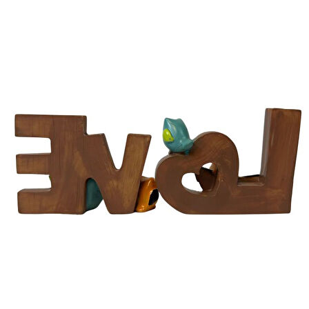 Uretti - Okay 5711 7970 Love Yazılı Baykuş Figürlü Biblo - 2’li Set