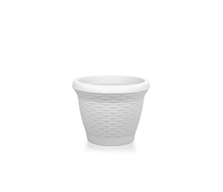 Omnipazar SO-HS01 Plastik Hasır Desenli Dekoratif Saksı 3.3 Litre No 1
