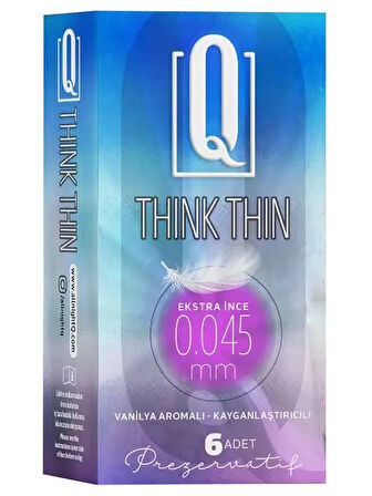 Q THINK THIN Extra İnce 0.045 mm Prezervatif 6'lı Paket