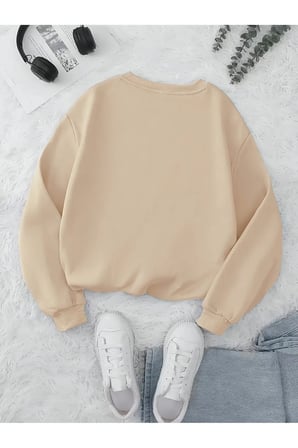 Unisex New yorkBaskılı Bisiklet Yaka Sweatshirt
