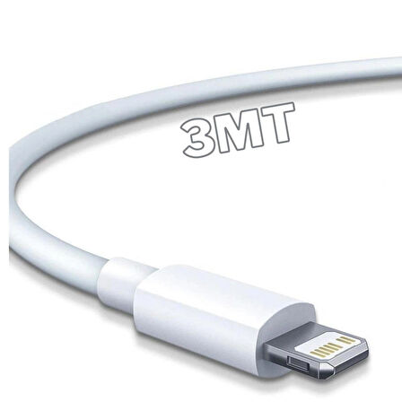 2.4A 3 Metre Hızlı Şarj Destekli Lightning To Usb Şarz Kablosu İphone 7 8 X 11 12 13 Uyumlu