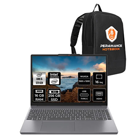 Lenovo IdeaPad Slim 3 i5 13420H 16GB DDR5 256GB SSD 16'' IPS WUXGA FDOS Dizüstü & PER4 ÇANTA