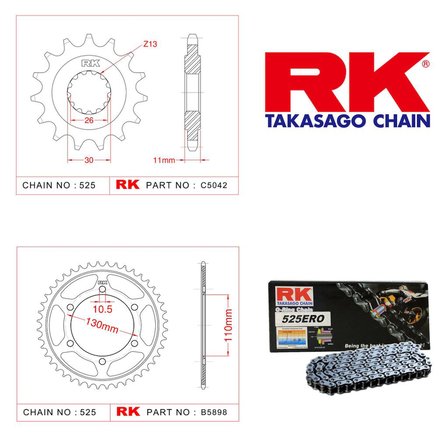 486-196-ERO YAMAHA MT-07 2014 2019 RK ZİNCİR DİŞLİ SET ORİNGLİ SET