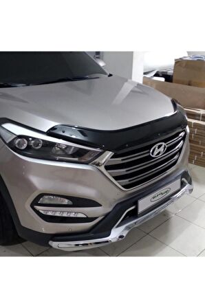 Hyundai Tucson Ön Kaput Koruma Rüzgarlığı 3mm Akrilik (abs) Parlak Siyah Deflektör 2016->