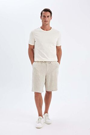 DeFacto Relax Fit Keten Karışımlı Bermuda Şort C1240AX24SMBG750