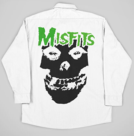 Misfits Müzik Grubu Baskılı Unisex Rock Metal Cepli Gömlek