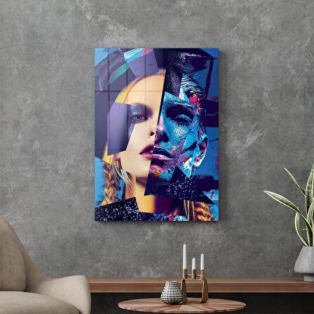 Decovetro Cam Tablo Pop Art Inked Woman