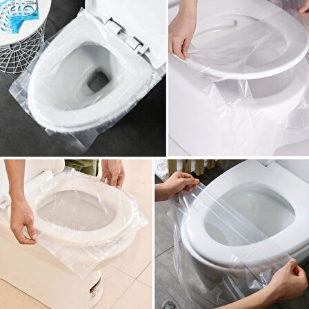CT-STONES® 50 Adet Kullan At Pratik Kullanımlı Hijyenik Klozet Kapağı Poşeti