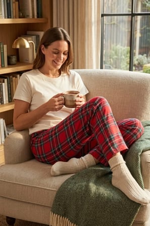 Kadın Lastikli Bel Pamuklu Pijama Altı Soft Örme Mevsimlik Ev Pantolonu