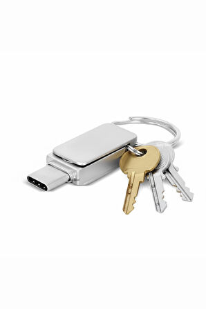 Telefona Uyumlu Takılan OTG Çift Girişli Taraflı Anahtarlık Halkalı Type-C USB Flash Bellek 