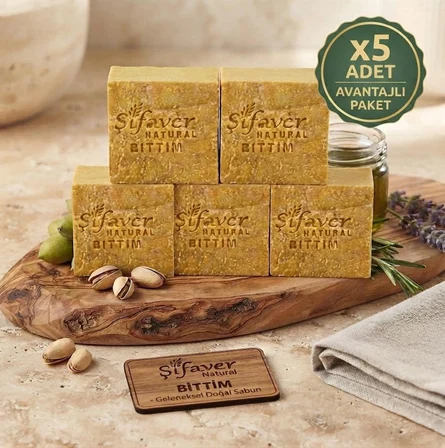 Şifaver Geleneksel El Yapımı %100 Doğal Bıttım Cilt Sabunu 125 gr (SAÇ DÖKÜLMESİ, KEPEK, , KAŞINTI VE EGZEMA KARŞITI) x5 Adet Avantajlı Paket