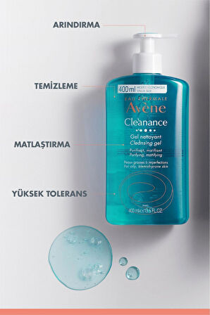 Avene Cleanance Yağlı ve Akneye Eğilimli Ciltler için Matlaştırıcı Etkili Temizleme Jeli 400 ml 2 Adet