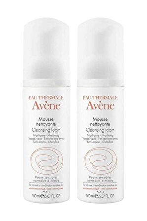 Avene Mousse Nettoyante Hassas ve Normal Cilt için Temizleyici Yüz Temizleme Köpüğü 2x150 ml 
