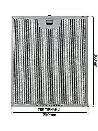 EFT620B Aspiratör Davlumbaz İçin Alüminyum Filtresi 250×300 mm Class