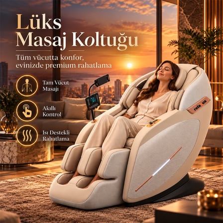 Lüks Masaj Koltuğu Akıllı Panel Sesli Komut Sıfır Yerçekimi SL Ray Isıtmalı Hava Yastıklı Bluetooth