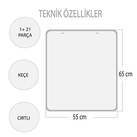 İngilizce Duyguları Öğreniyorum Keçe Cırtlı Duvar Panosu (Kız) , Eğitici Oyuncak