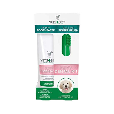 VET'S BEST Yavru Köpekler için Ağız ve Diş Bakım Seti 5,5cm100gr - Lisinya