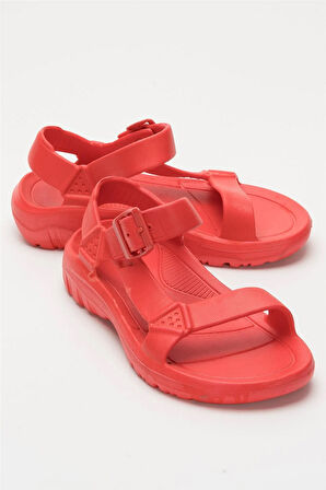Unisex Eva Spor Kaymaz Yürüyüş Sandaleti KIRMIZI