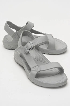 Unisex Eva Spor Kaymaz Yürüyüş Sandaleti GRİ
