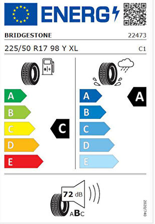 Bridgestone 225/50 R17 98Y XL Potenza Sport Oto Yaz Lastiği (Üretim:2025)