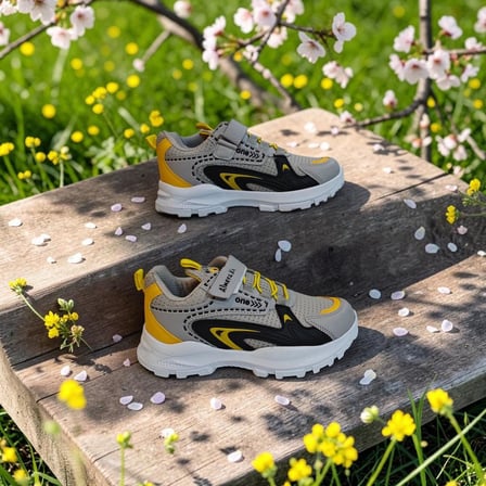 Almera Kids 620 Buz Sarı Cırtlı Erkek Çocuk Spor Ayakkabı