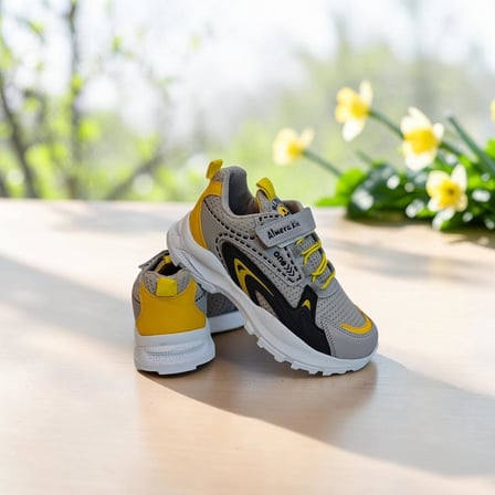 Almera Kids 620 Buz Sarı Cırtlı Erkek Çocuk Spor Ayakkabı