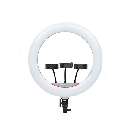RGB RingLight 56cm Işıklı 3'lü Telefon Tutucu LJJ22 Led Selfie Youtuber Tiktok Işığı Kumandalı